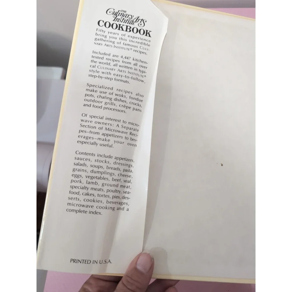 The Culinary Arts Institute Cookbook Dust‎ Jacket 10 Edition
